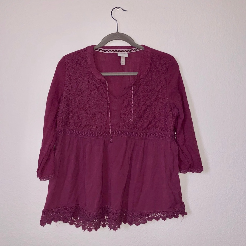 Quarter Sleeve Boho Tee